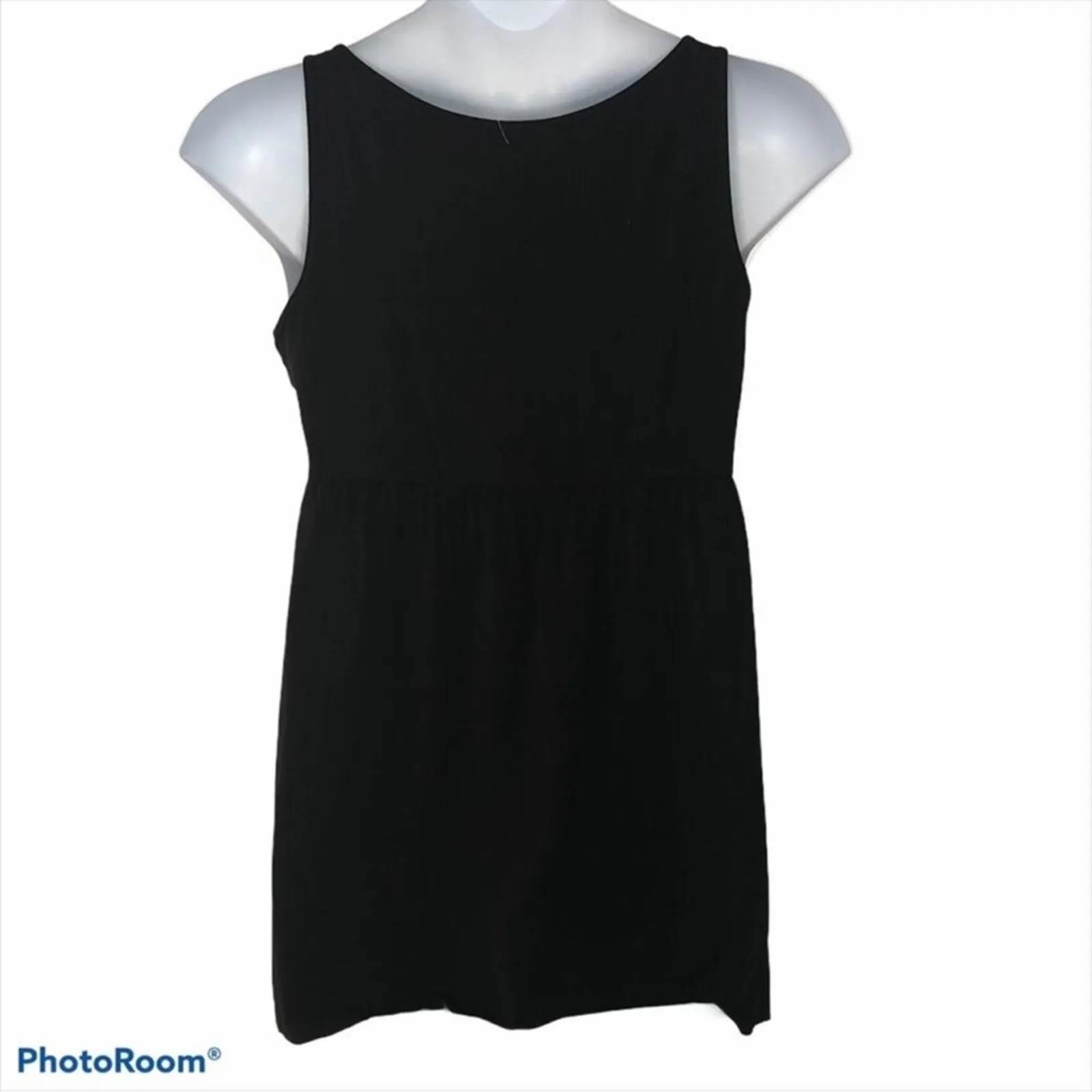 J.Crew Black Faux Wrap Ruffle Mini Dress Medium Sleeveless Elastic Waist - Image 12