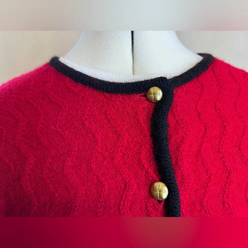 Karen Scott VTG Women's 100% Wool long sleeve Button Up Cardigan/sweater|SZ:XL - Image 4