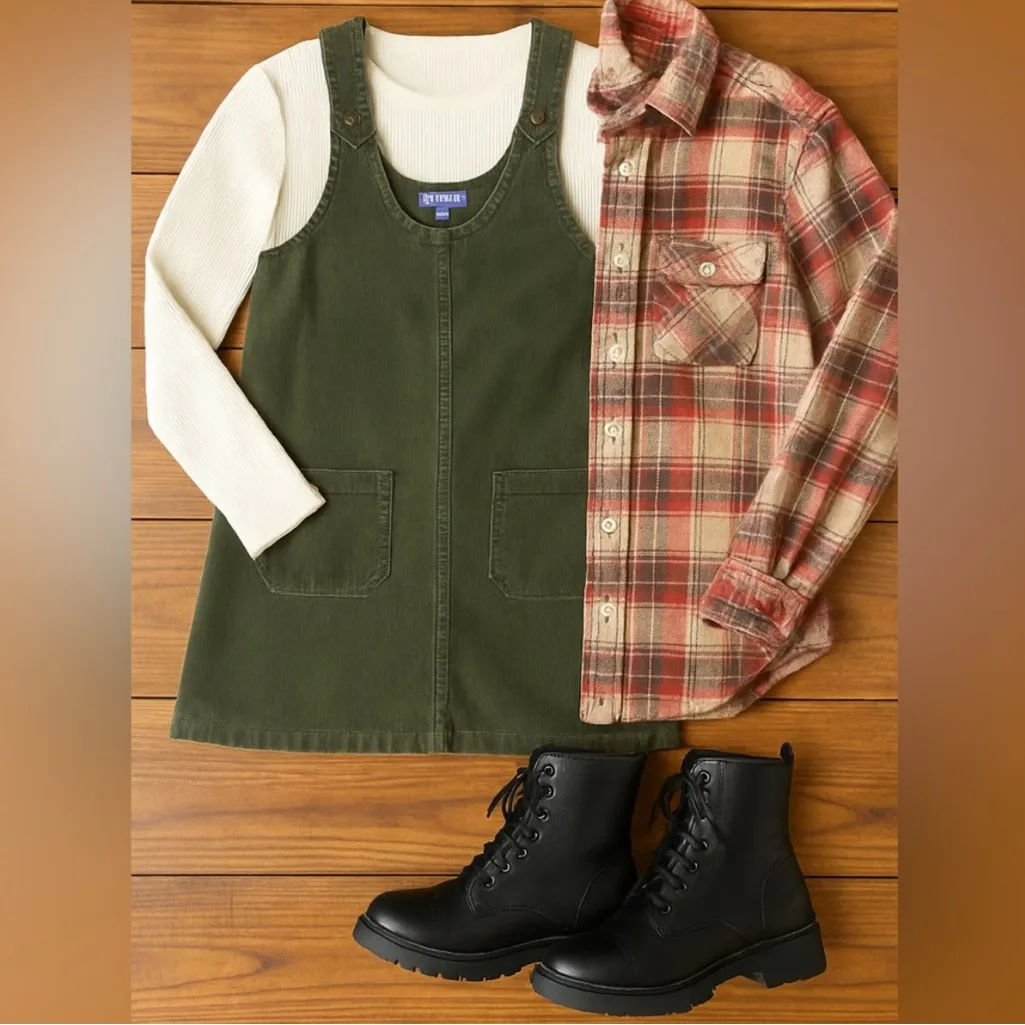 Blue Spice camel Corduroy Overall Dress - Image 11