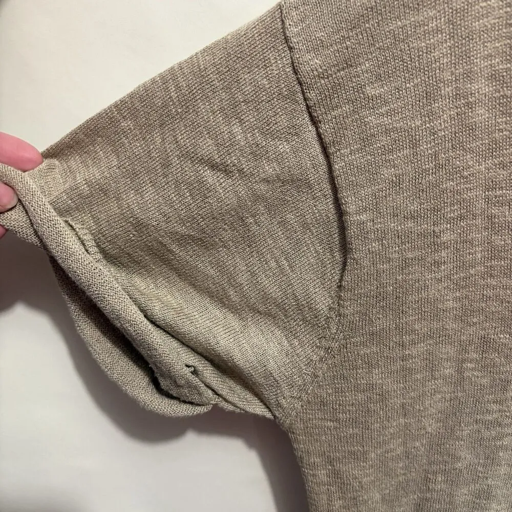 By Together Sweater Tee Dress Women Medium Tan Midi Knit V-neck Feminine Granny - Image 2