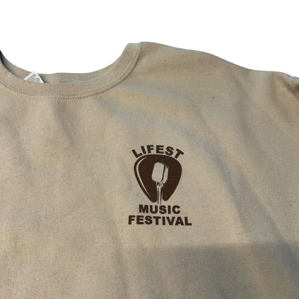 Lifest Music Festival Crewneck Sweatshirt Size L Neutral Beige Tan‎ Christian - Image 2