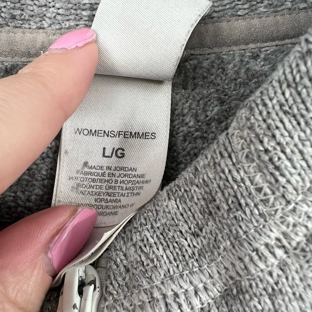 THE NORTH FACE Fleece 1/4 Zip Pullover Jacket Hoodie Gray Large Running Fleece - Image 8