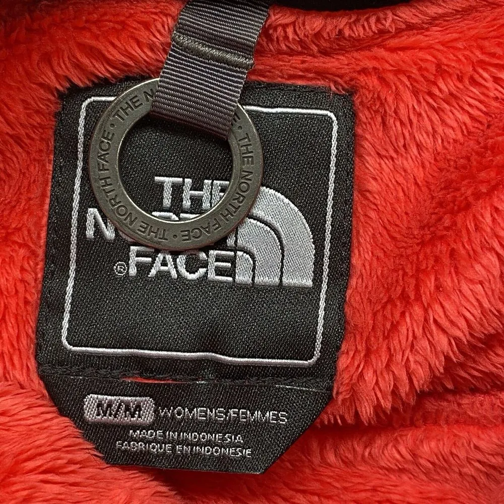 The North Face Fleece Hoodie Hood Jacket Womens M Denali Red Dark‎ Grey - Image 7