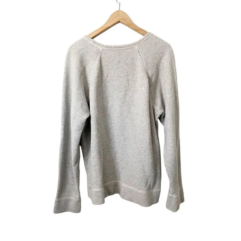 Aerie Light Gray Metallic Thread‎ Crewneck Pullover Sweatshirt Size Large - Image 3