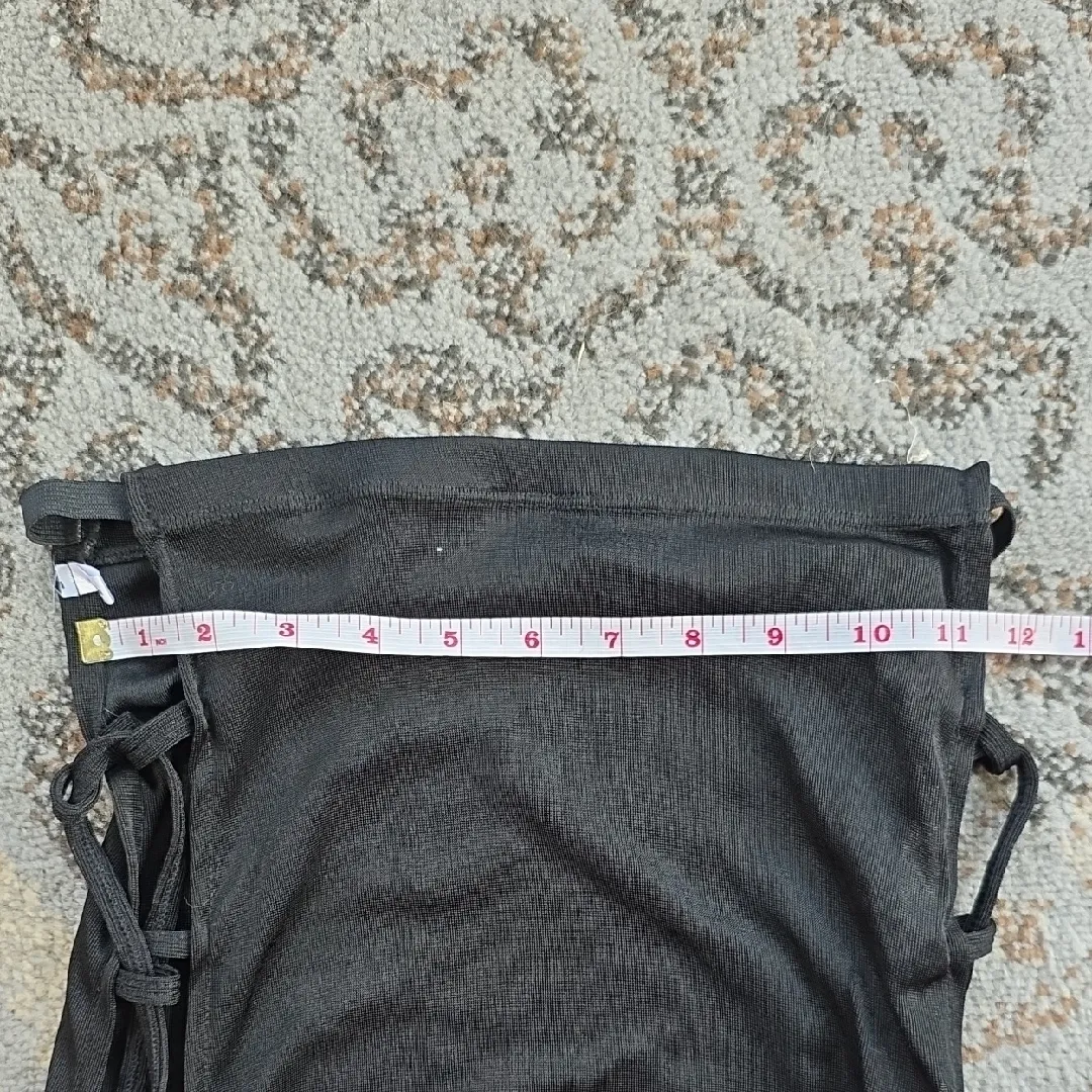 Lace Up Open Side Maxi Skirt Black Size undefined - Image 3