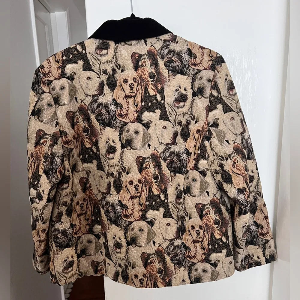 Superscap Vintage dogs 🐕 jacquard jacket suit Size M - Image 5