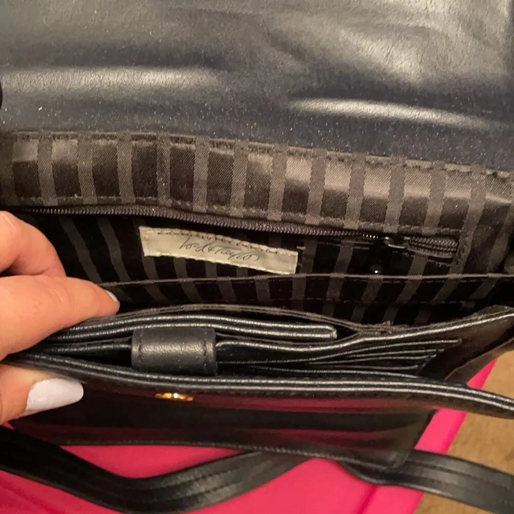 Vintage Lord and Taylor bag black gold hardware - Image 4