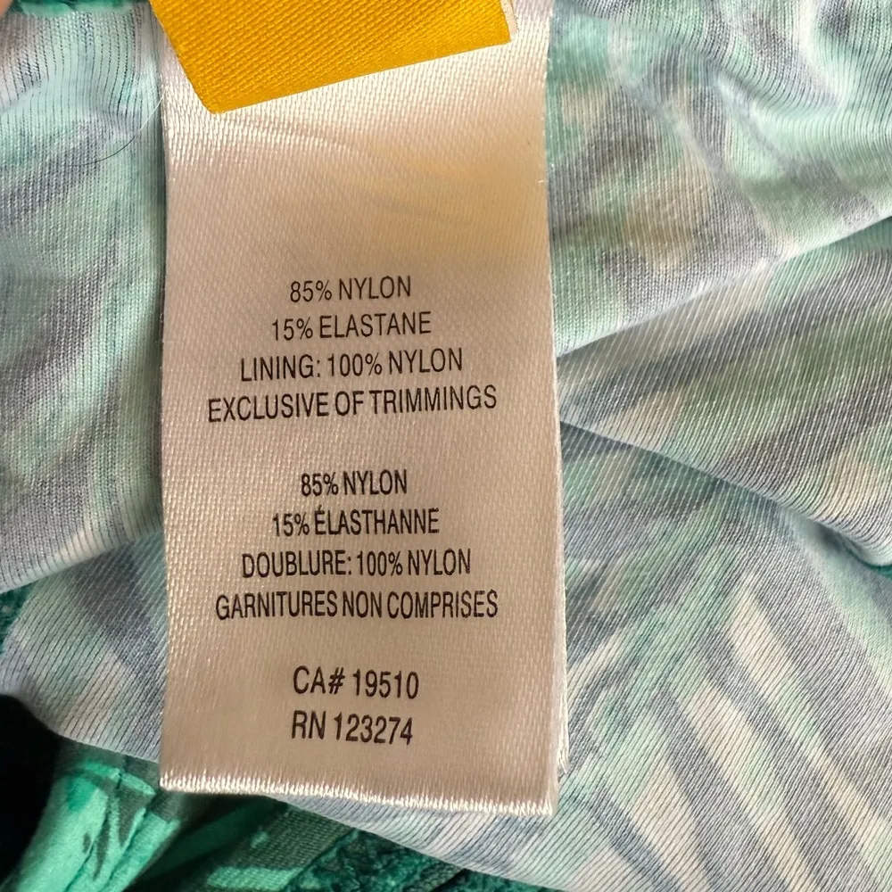 Lole Swim Suit Green Leaf Print 2 Piece Small Tankini Top Large Bikini Bottom - Image 5