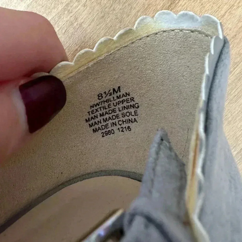 Nine West Dusty Blue Round Toe T-Strap Hillman Heel, Size 8.5M - Image 3