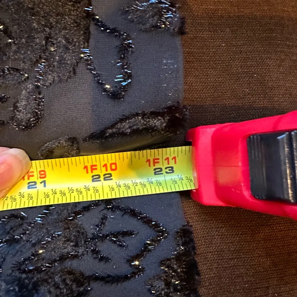 Talbots Vintage Black Crêpe-a- Georgette Floral Fancy Design Light Blaze… - Image 13