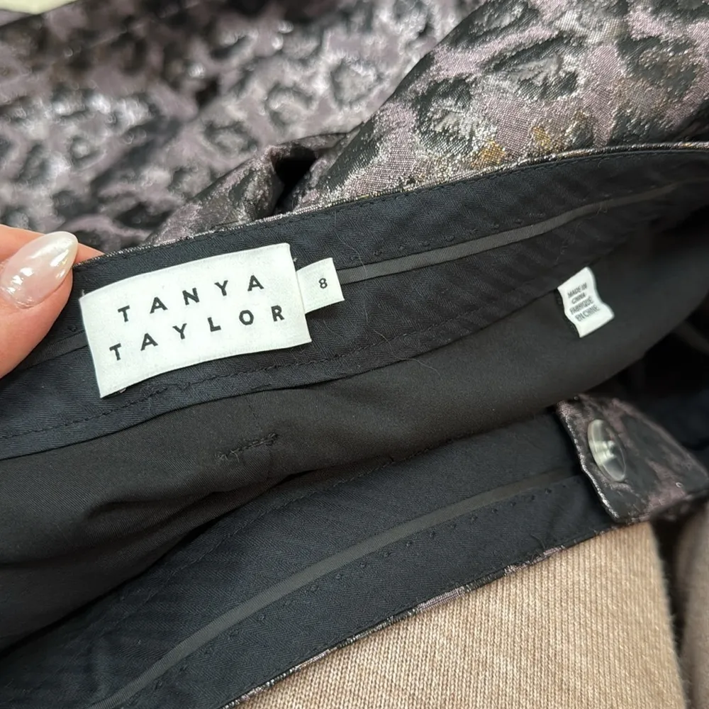 Tanya Taylor Madden Pants in Gray Metallic Animal Print Size 8 - Image 8