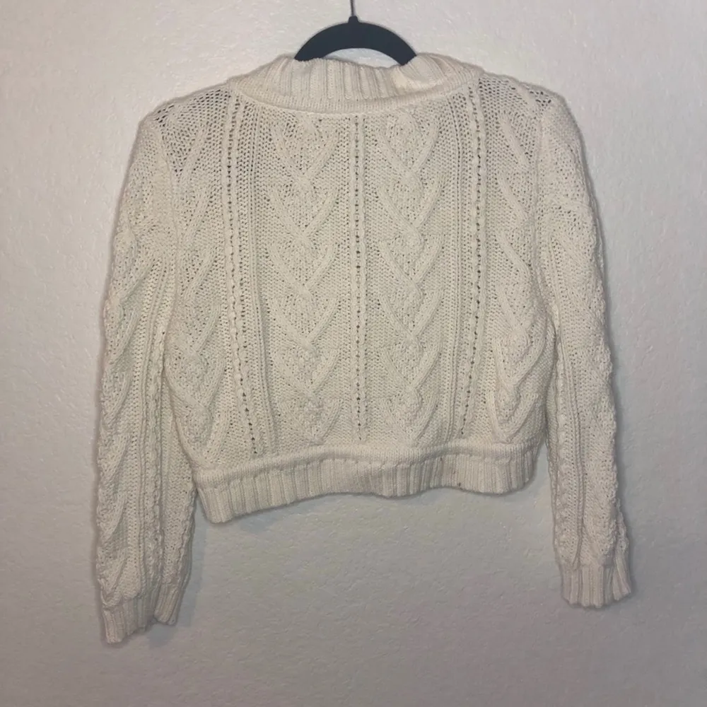 Tommy Hilfiger  Cardigan Cream Cropped Cableknit Cardigan Sz L EUC 90s Y2K Style - Image 12