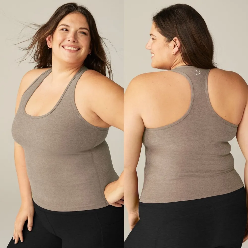 Beyond Yoga Spacedye Step Up Racerback Tank Top in Purple Heather Plus Size 2X - Image 3