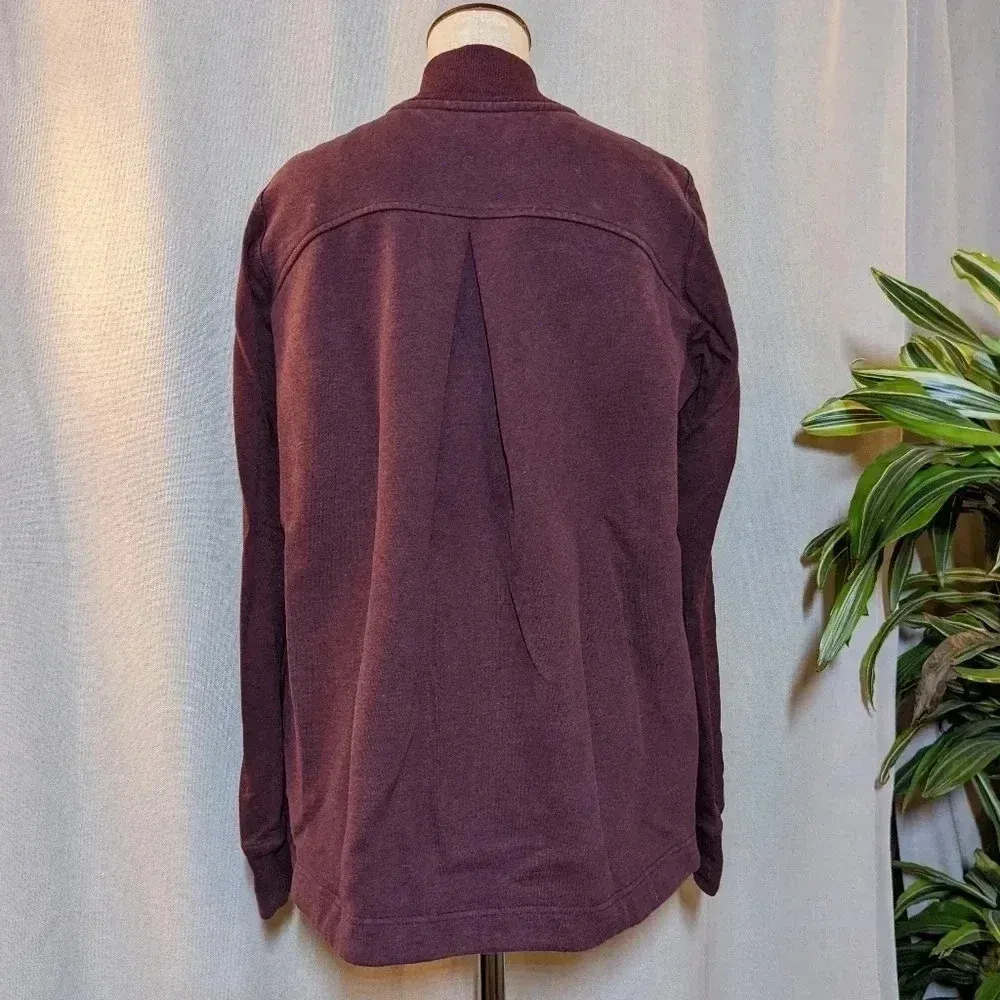 Lululemon Maroon Jacket Red Soft French Terry Pleat to Street Bomber Jacket 4 - Image 5