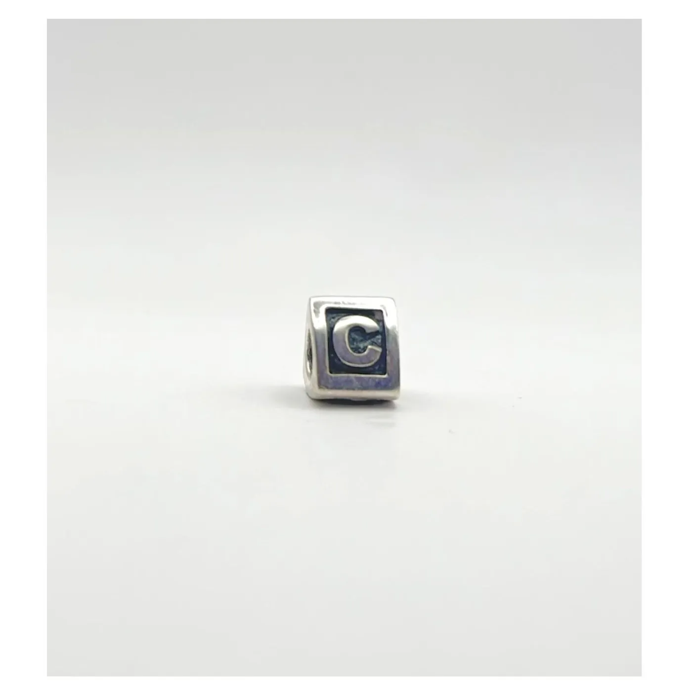 Pandora Authentic Sterling Silver Letter C Alphabet Block Initial Charm - Image 2