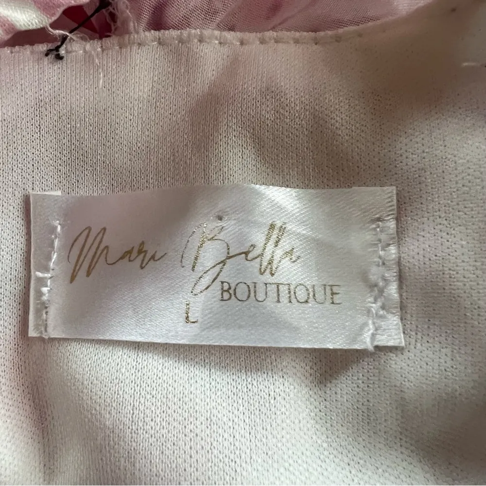 Mari Bella Oh Polly Dress Ruched Floral Off the Shoulder Ruched Bodycon Mini S Pink - Image 15