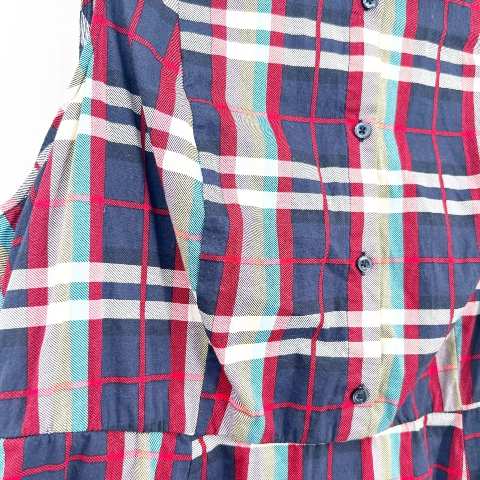 Torrid Plaid Sleeveless Shirt‎ Dress Plus Size 4X Poplin Collared Pockets - Image 4