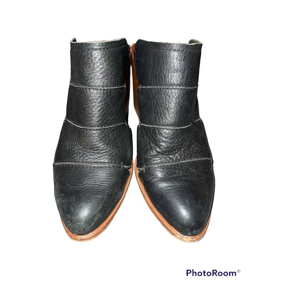 Dolce Vita Makeo Black Brown Pointed Toe Slip On Leather Mules Pumps Size 6.5 - Image 3