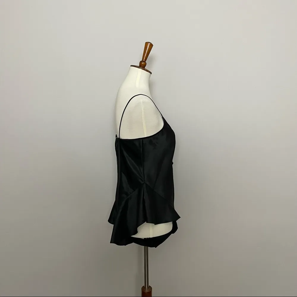 Vintage Victorias Secret Nighty Body Suit Silky Plunge Covered Button Black - Image 6