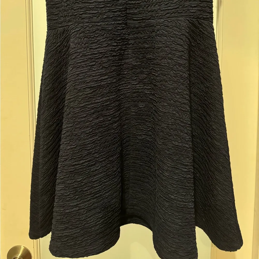 Navy Blue Size XL Sleeveless Dress Crinkle Fabric Fit & Flare - Image 7