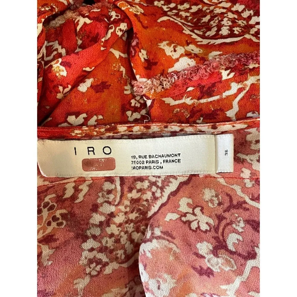 Iro Floral Print Lightweight Romper Red Womens Size FR 36 US 4 - Image 13