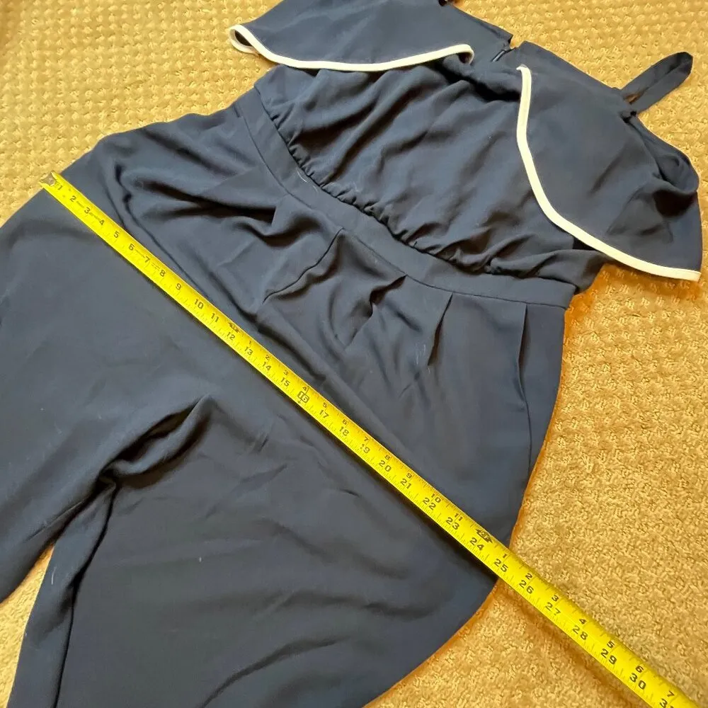 VINCE CAMUTO Navy White Nautical Cold Shoulder Jumpsuit SZ 14W Formal Dressy - Image 9