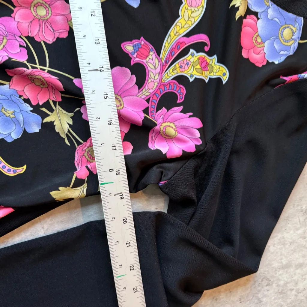 Grannycore floral black cardigan coastal grandma eclectic sweater womens M Size M - Image 5