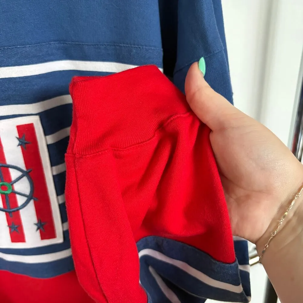 Vintage 90s Nautical Patriotic Mockneck Sweatshirt Fourth of July Lake Large - Image 6