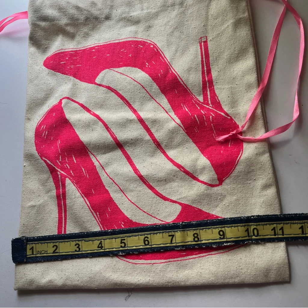 Canvas Stylish Pink Shoe Print Women's Bag - Image 4