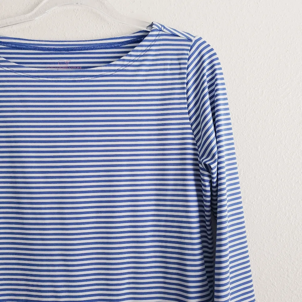 Vineyard Vines Sankaty Boat Neck Striped 3/4 Sleeve Blouse - Image 3