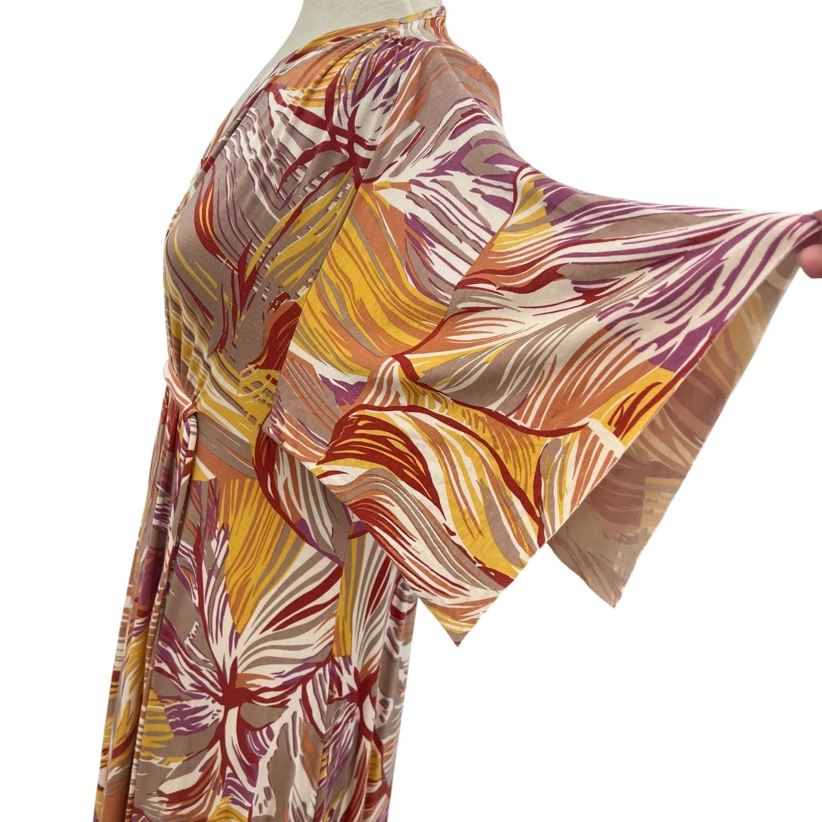 Rachel Pally Caftan‎ Maxi Dress Kimono Sleeve Magnolia Print Size Medium - Image 8