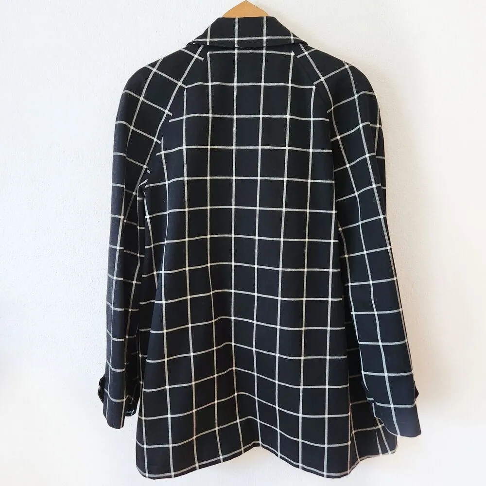 Lauren Ralph Lauren Black White Window Pane Coat Jacket Hidden Buttons Sz L Size L - Image 2