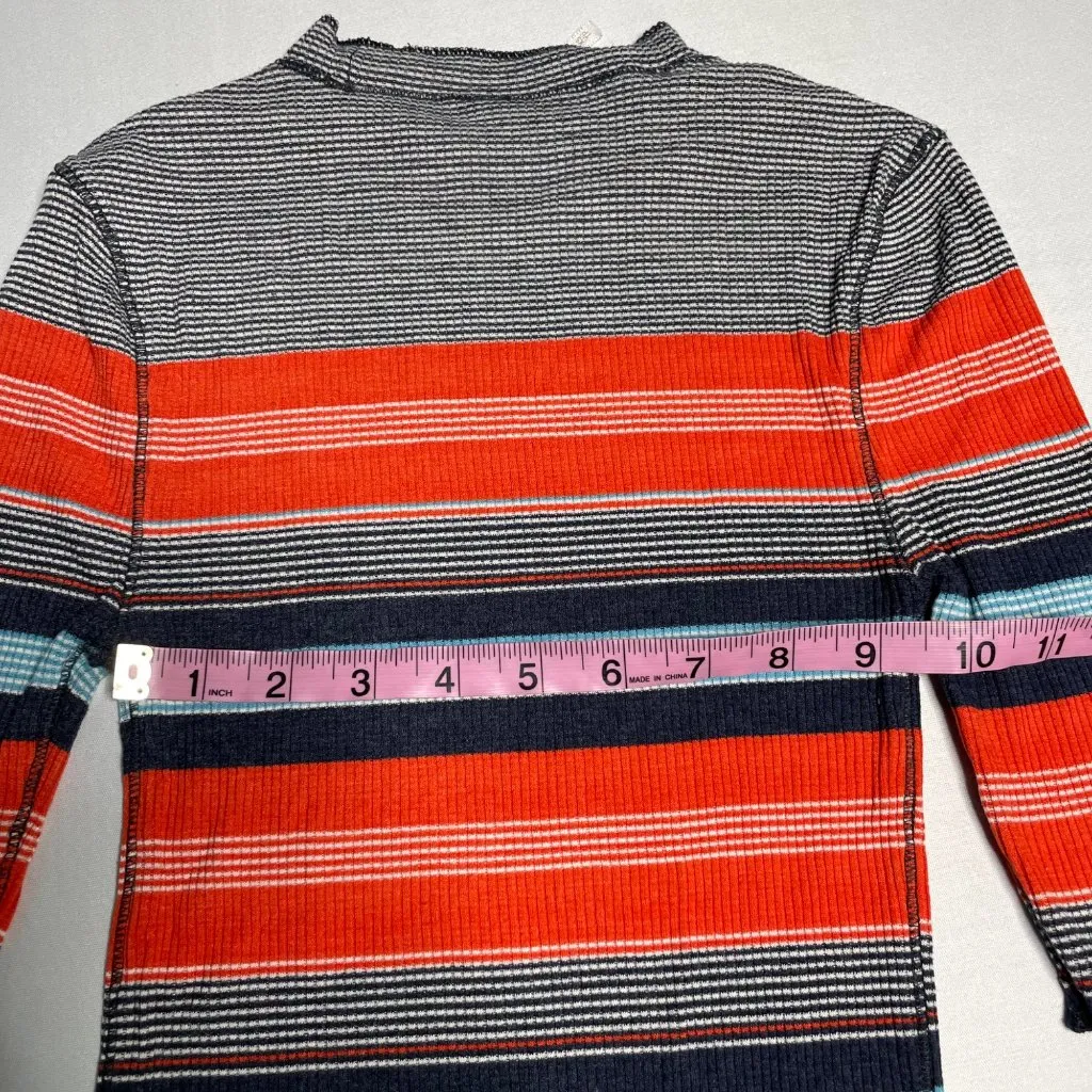 Free People Striped Thermal Top Size XS Navy Combo OB466000 Blue Red - Image 7