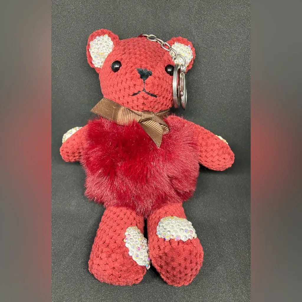 Chenille & Fur Bear Keychain/Bag Charm - Image 5