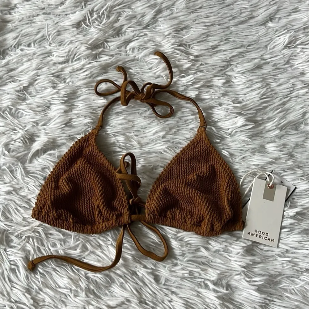 New Good American Always fits tiny ties top in bronze brown001 size S/M - Image 5