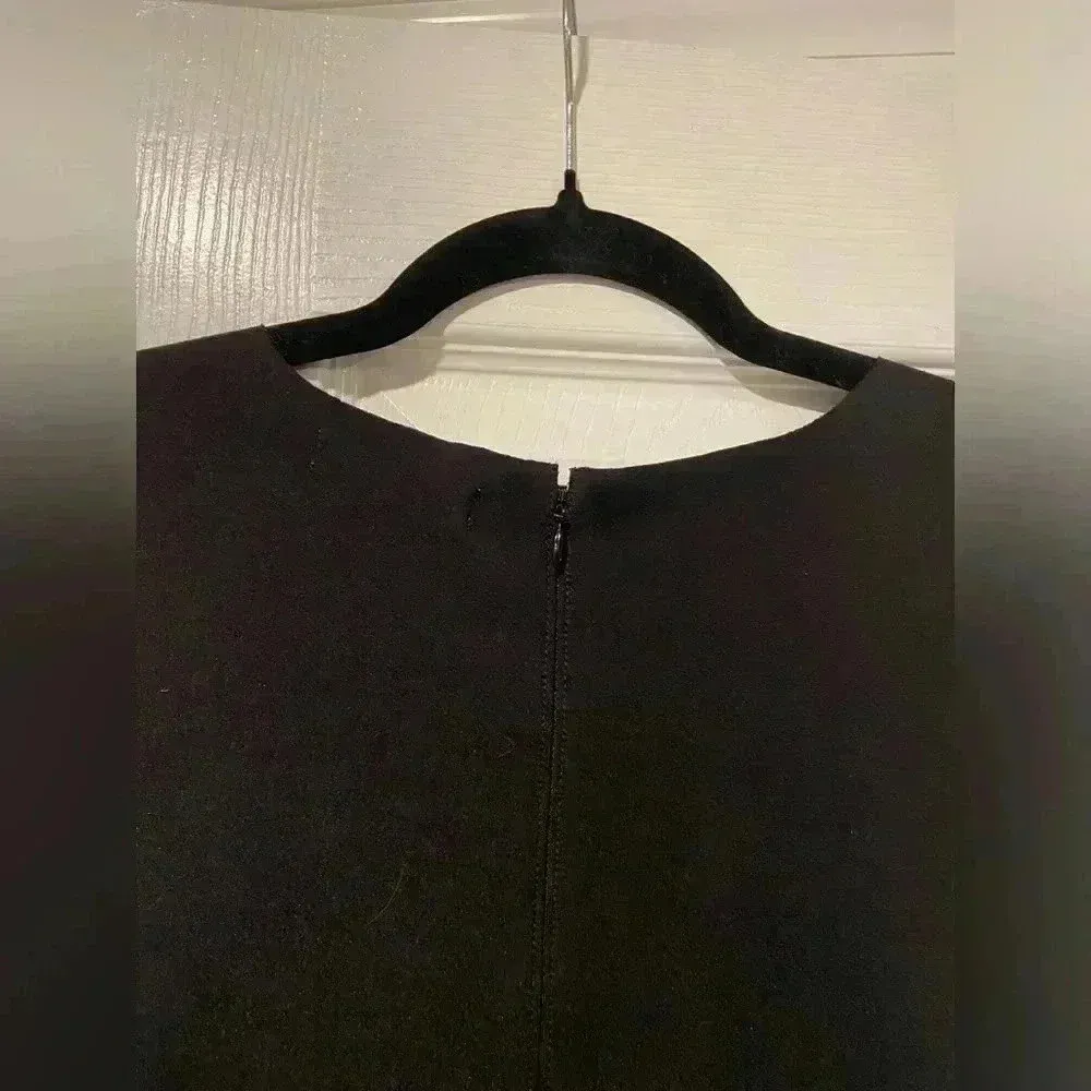 Madewell Stretchy Black Ribbed Mini Tank Dress Zip Back Bodycon Scuba Size Small - Image 12