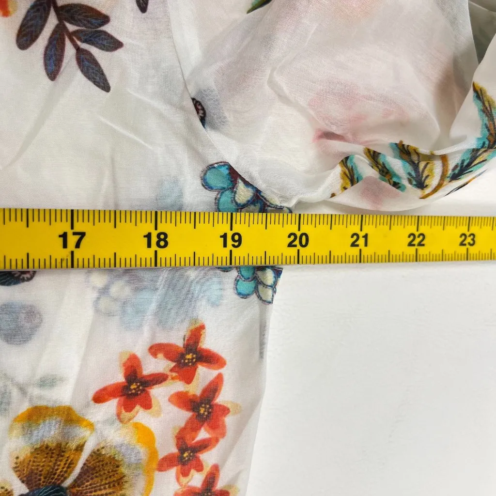 NWOT Johnny Was Ardella Silk Blend Maxi Dress/Cover up Floral Puff Sleeve Size S - Image 12