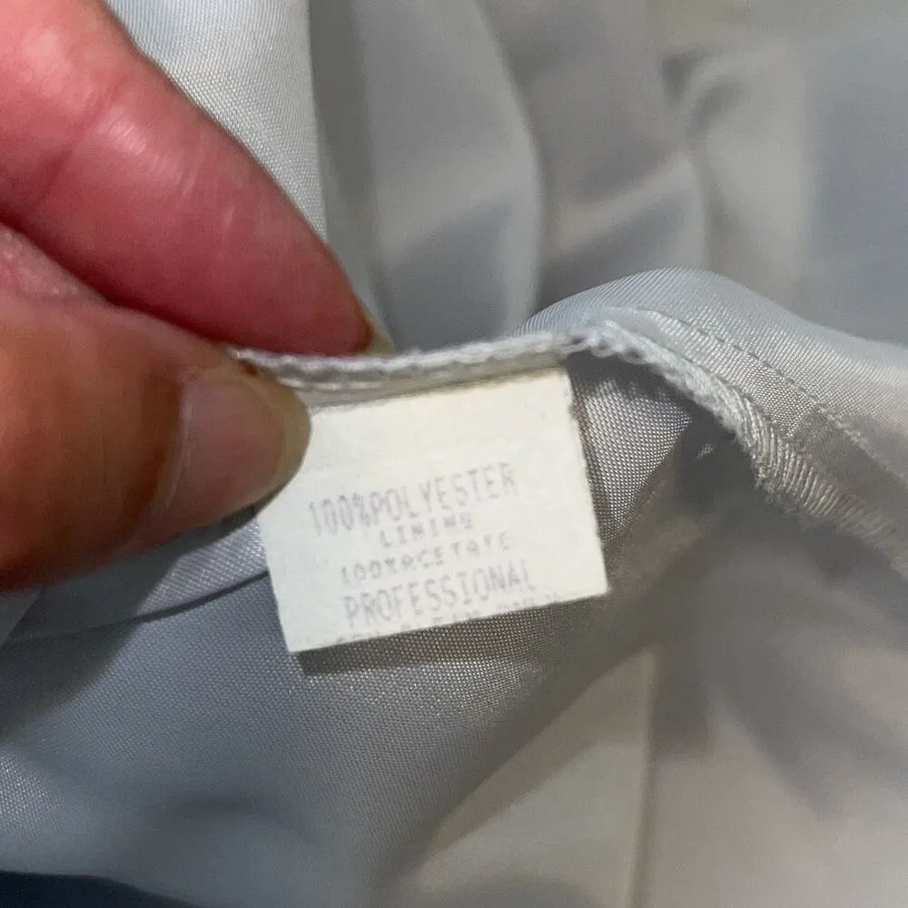 Lady Nah Nah Vintage Womens Embellished Jacquard Jacket & Dress 2 Piece Set Blue Size 24W - Image 12