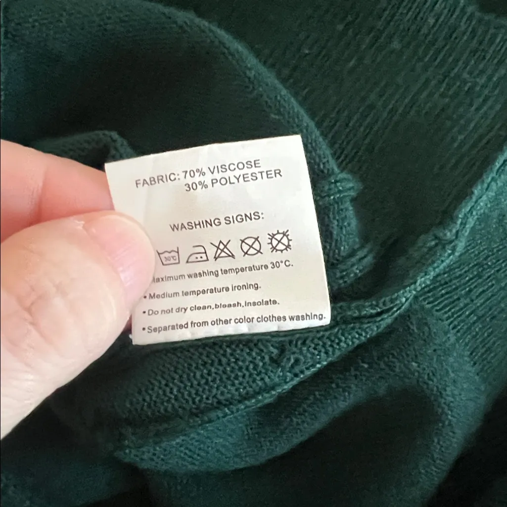 Urban Coco Cable Knit Short Sleeve Cardigan Green Size Medium - Image 6