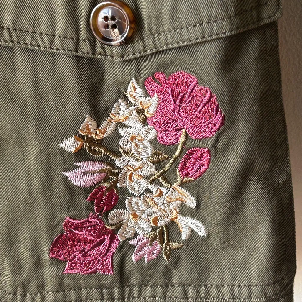 Westport 1962 Olive Green Embroidered Utility Field Military Jacket Small - Image 7