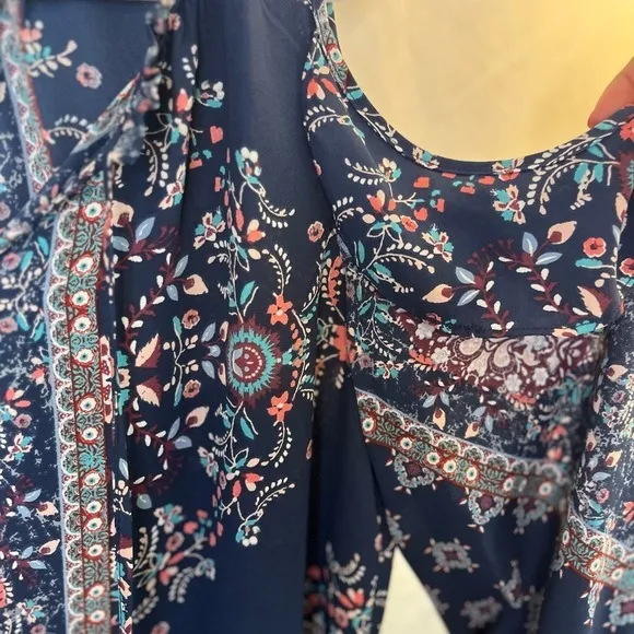 Knox Rose Navy Floral Tank Top boho romantic Flowy casual travel‎ tropical - Image 8