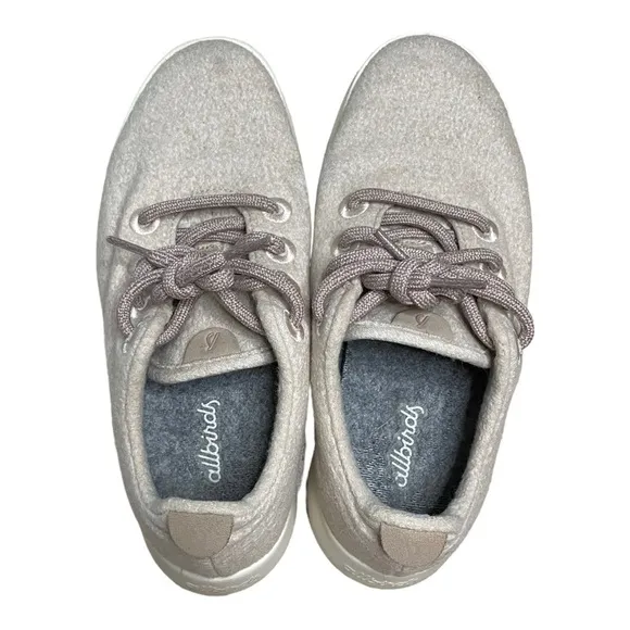 Allbirds Women’s Sneakers The Wool Runner Tennis Shoe Beige Size 6 - Image 1