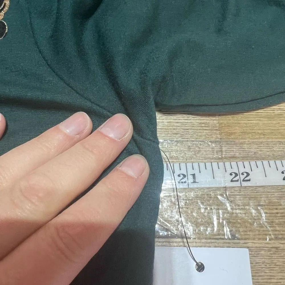 Apt. 9 Women's Crew Neck Pullover Embellished Sweater Forest Green Sz Medium NWT - Image 7