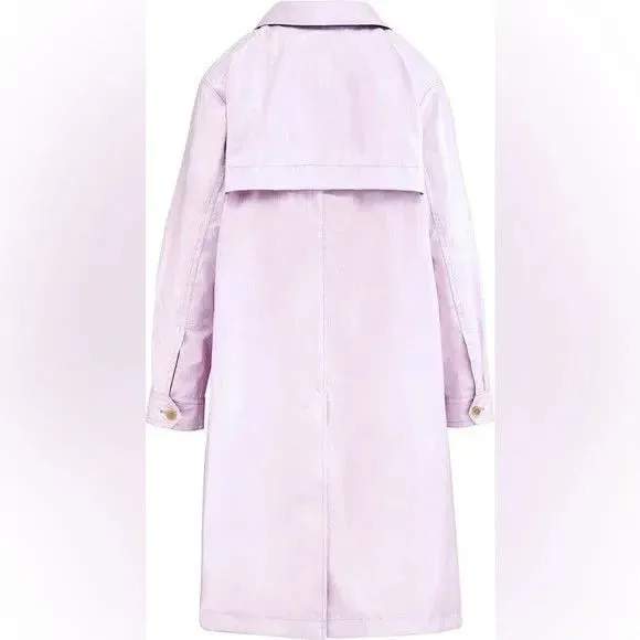 New NWT $495 Jane Post Iconic Light Slicker Rain Coat Trench Womens M Blush Pink Size M - Image 4