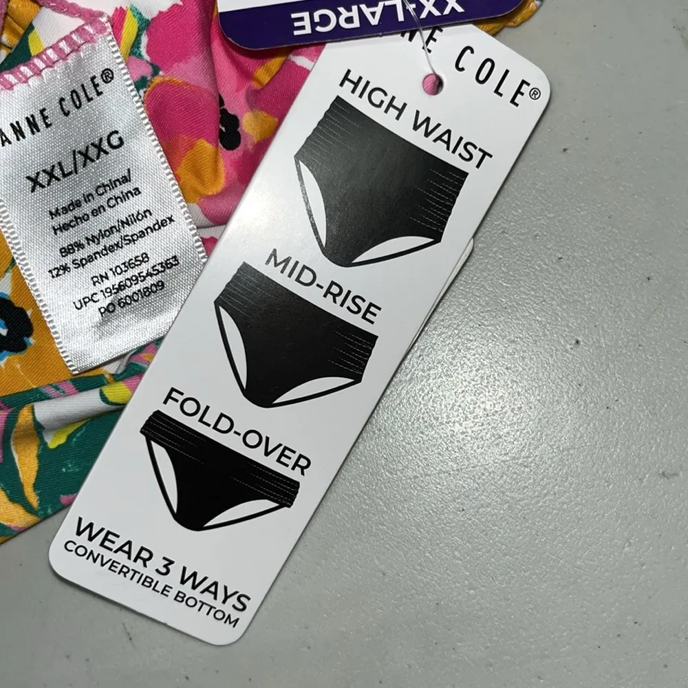 Anne Cole NWT Sz XXL Sunshine Floral Print UPF 50 Bathing Suit Swim Brief Bottom - Image 5