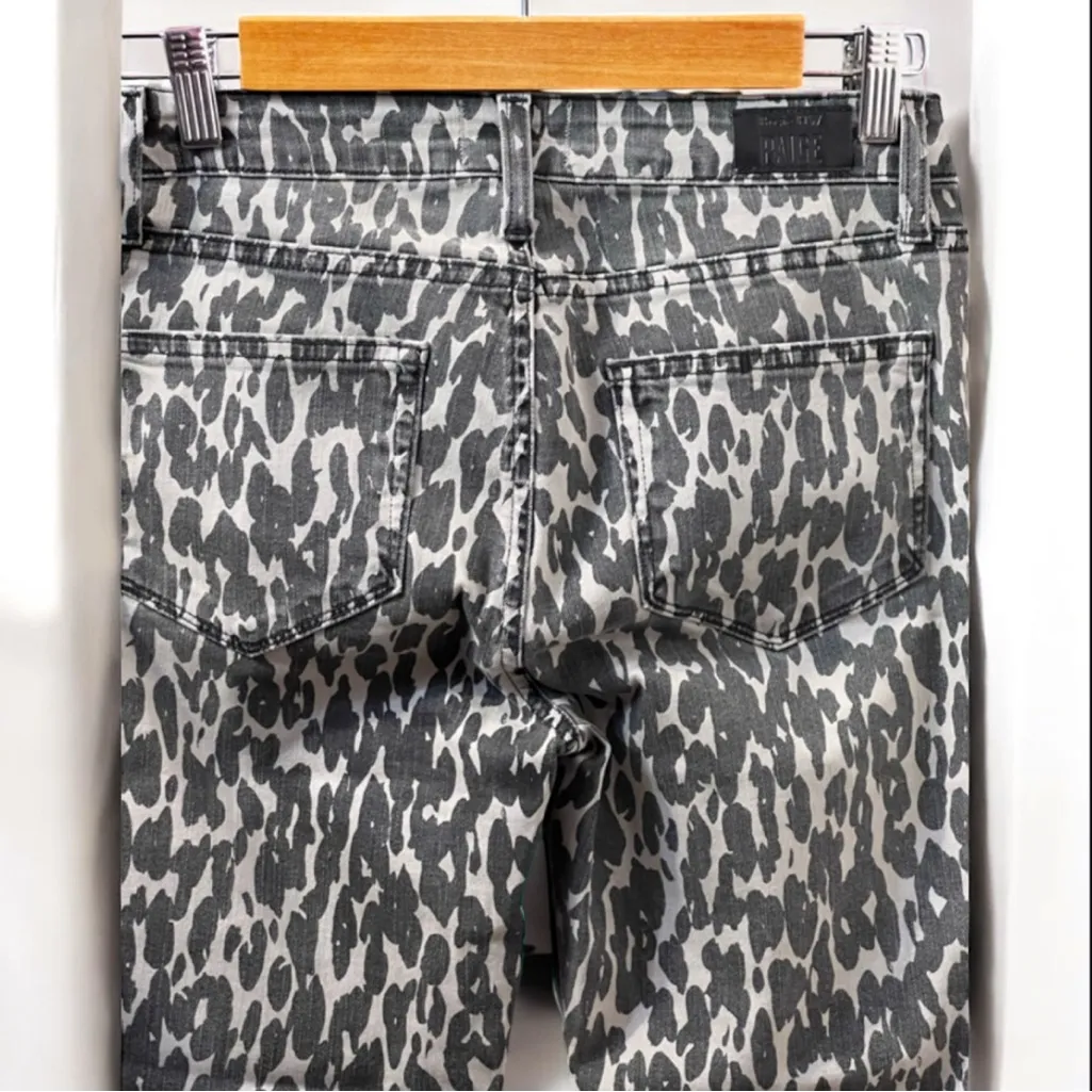 Paige Rosie HW Women’s Poppy Leopard Slim Crop Flare  High Rise Jeans - Image 11