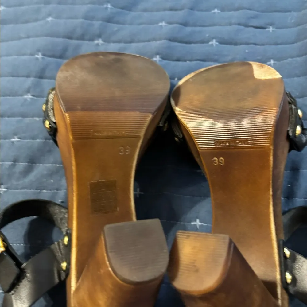 Carlo Pesci bleck high heeled sandals leather size 39,8.5 Black - Image 5