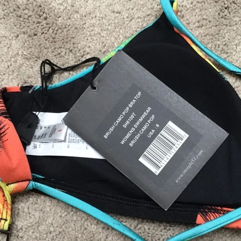 INSIGHT brush cameo pop triangle bikini top. NWT Yellow Size undefined - Image 7