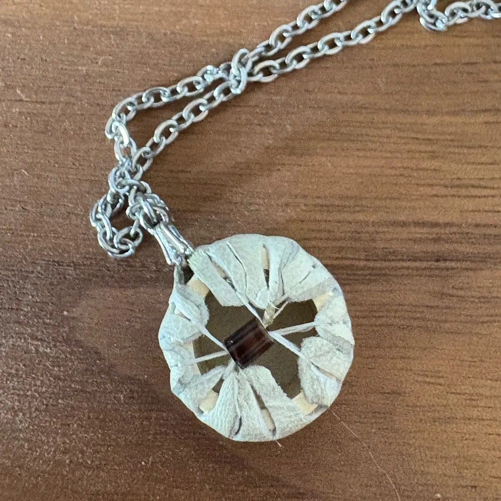 Hand Painted Leather Horse Pendant Necklace | Southwestern Folk Art | Boho Blue - Image 4