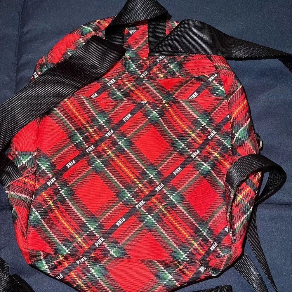 Victoria’s Secret PINK red plaid flannel small mini backpack bag - Image 2